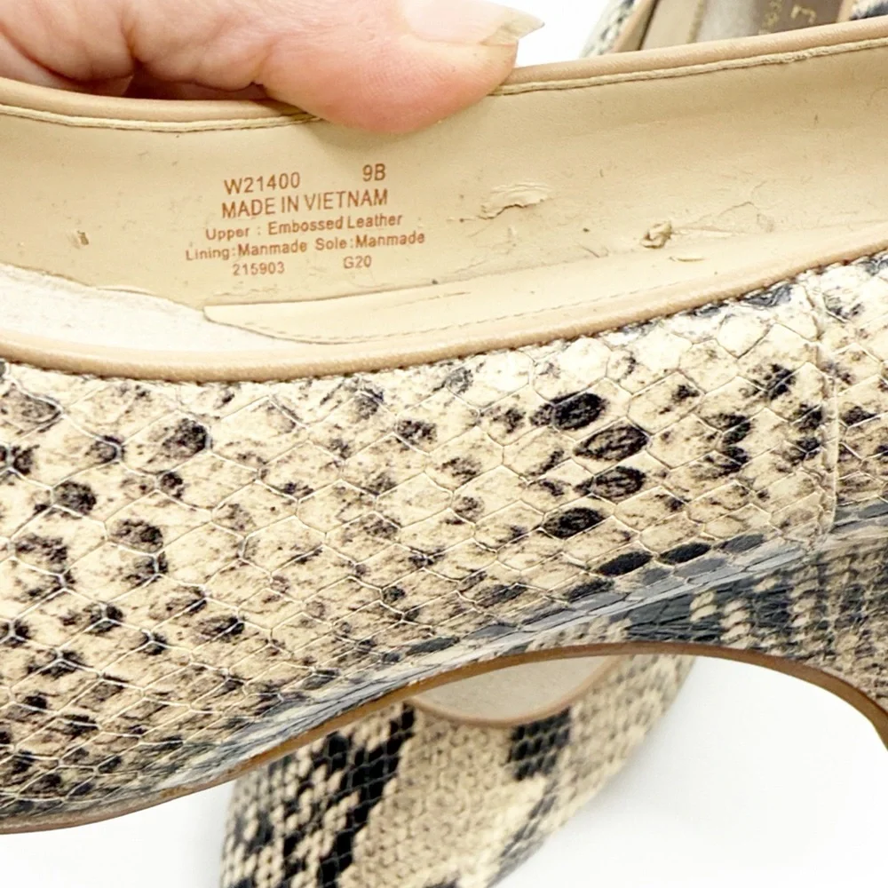 Cole Haan Womens The GoTo 60Mm Snake Round Toe Wedge Pumps Dress Casual size 9